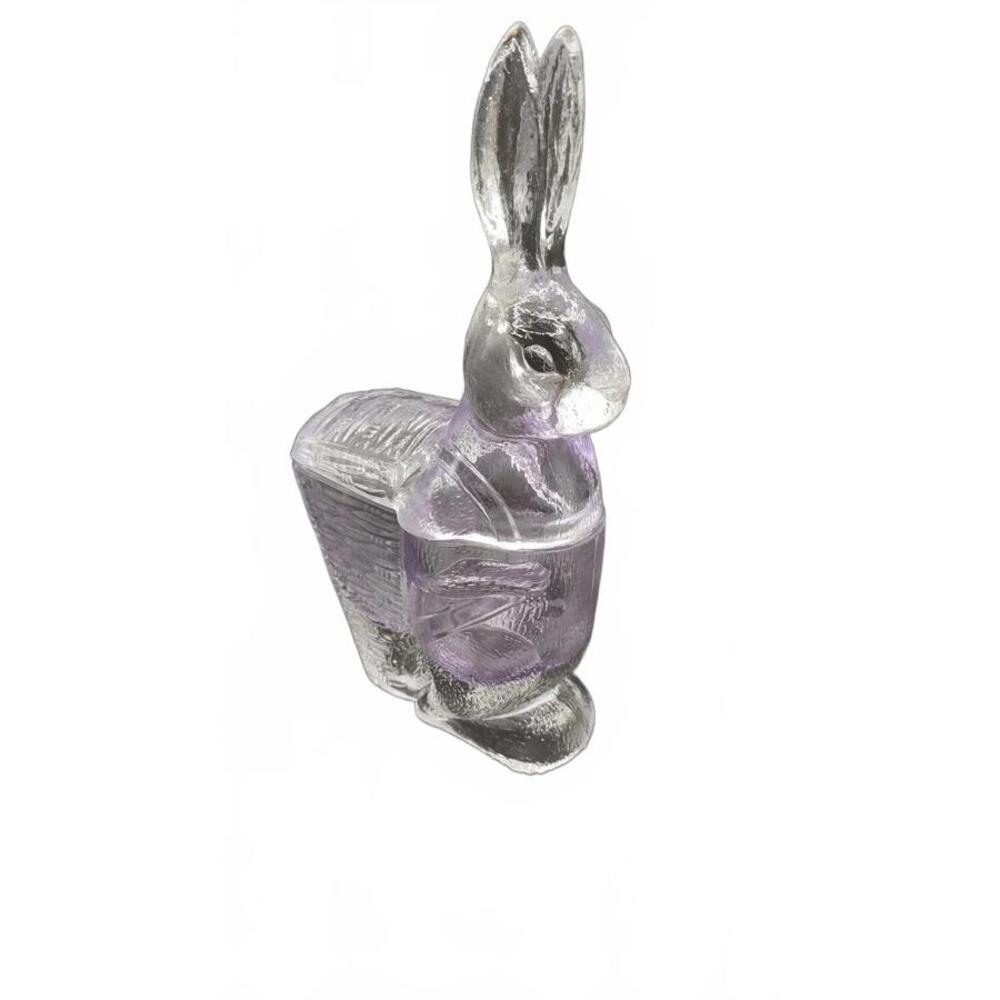 Zabkowice GlassWorks violet purple bunny rabbit candy dish or container